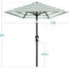 imageBest Choice Products 10ft Market Umbrella Outdoor Sun Shade for Backyard Deck Poolside Table wWoodgrain Pattern Easy Tilt ampamp Crank  Fog GrayStriped Green