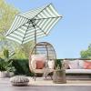 imageBest Choice Products 10ft Market Umbrella Outdoor Sun Shade for Backyard Deck Poolside Table wWoodgrain Pattern Easy Tilt ampamp Crank  Fog GrayStriped Green