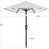 imageBest Choice Products 10ft Market Umbrella Outdoor Sun Shade for Backyard Deck Poolside Table wWoodgrain Pattern Easy Tilt ampamp Crank  Fog GrayStriped Gray