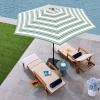imageBest Choice Products 10ft Market Umbrella Outdoor Sun Shade for Backyard Deck Poolside Table wWoodgrain Pattern Easy Tilt ampamp Crank  Fog GrayStriped Green