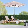imageBest Choice Products 10ft Market Umbrella Outdoor Sun Shade for Backyard Deck Poolside Table wWoodgrain Pattern Easy Tilt ampamp Crank  Fog GrayStriped Rust