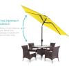 imageBest Choice Products 10ft Market Umbrella Outdoor Sun Shade for Backyard Deck Poolside Table wWoodgrain Pattern Easy Tilt ampamp Crank  Fog GrayYellow