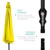 imageBest Choice Products 10ft Market Umbrella Outdoor Sun Shade for Backyard Deck Poolside Table wWoodgrain Pattern Easy Tilt ampamp Crank  Fog GrayYellow