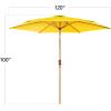 imageBest Choice Products 10ft Market Umbrella Outdoor Sun Shade for Backyard Deck Poolside Table wWoodgrain Pattern Easy Tilt ampamp Crank  Fog GrayYellow