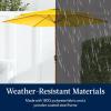 imageBest Choice Products 10ft Market Umbrella Outdoor Sun Shade for Backyard Deck Poolside Table wWoodgrain Pattern Easy Tilt ampamp Crank  Fog GrayYellow