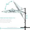 imageBest Choice Products 10ft Solar LED Cantilever Patio Umbrella 360Degree Rotation Hanging Offset Market Outdoor Sun Shade for Backyard Deck Poolside wLights Easy Tilt Cross BaseBaby Blue