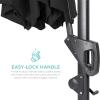 imageBest Choice Products 10ft Solar LED Cantilever Patio Umbrella 360Degree Rotation Hanging Offset Market Outdoor Sun Shade for Backyard Deck Poolside wLights Easy Tilt Cross BaseBlack