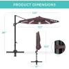 imageBest Choice Products 10ft Solar LED Cantilever Patio Umbrella 360Degree Rotation Hanging Offset Market Outdoor Sun Shade for Backyard Deck Poolside wLights Easy Tilt Cross BaseDeep Taupe