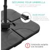 imageBest Choice Products 10ft Solar LED Cantilever Patio Umbrella 360Degree Rotation Hanging Offset Market Outdoor Sun Shade for Backyard Deck Poolside wLights Easy Tilt Cross BaseGray