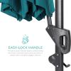 imageBest Choice Products 10ft Solar LED Cantilever Patio Umbrella 360Degree Rotation Hanging Offset Market Outdoor Sun Shade for Backyard Deck Poolside wLights Easy Tilt Cross BaseCerulean