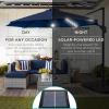 imageBest Choice Products 10ft Solar LED Cantilever Patio Umbrella 360Degree Rotation Hanging Offset Market Outdoor Sun Shade for Backyard Deck Poolside wLights Easy Tilt Cross BaseNavy Blue