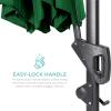 imageBest Choice Products 10ft Solar LED Cantilever Patio Umbrella 360Degree Rotation Hanging Offset Market Outdoor Sun Shade for Backyard Deck Poolside wLights Easy Tilt Cross BaseGreen