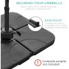 imageBest Choice Products 10ft Solar LED Cantilever Patio Umbrella 360Degree Rotation Hanging Offset Market Outdoor Sun Shade for Backyard Deck Poolside wLights Easy Tilt Cross BaseBlack