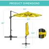 imageBest Choice Products 10ft Solar LED Cantilever Patio Umbrella 360Degree Rotation Hanging Offset Market Outdoor Sun Shade for Backyard Deck Poolside wLights Easy Tilt Cross BaseYellow