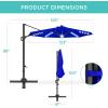 imageBest Choice Products 10ft Solar LED Cantilever Patio Umbrella 360Degree Rotation Hanging Offset Market Outdoor Sun Shade for Backyard Deck Poolside wLights Easy Tilt Cross BaseResort Blue