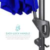 imageBest Choice Products 10ft Solar LED Cantilever Patio Umbrella 360Degree Rotation Hanging Offset Market Outdoor Sun Shade for Backyard Deck Poolside wLights Easy Tilt Cross BaseResort Blue