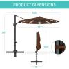 imageBest Choice Products 10ft Solar LED Cantilever Patio Umbrella 360Degree Rotation Hanging Offset Market Outdoor Sun Shade for Backyard Deck Poolside wLights Easy Tilt Cross BaseBrown