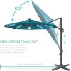 imageBest Choice Products 10ft Solar LED Cantilever Patio Umbrella 360Degree Rotation Hanging Offset Market Outdoor Sun Shade for Backyard Deck Poolside wLights Easy Tilt Cross BaseCerulean