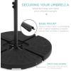 imageBest Choice Products 10ft Solar LED Offset Hanging Market Patio Umbrella for Backyard Poolside Lawn and Garden wEasy Tilt Adjustment Polyester Shade 8 Ribs  TanIvory