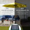 imageBest Choice Products 10ft Solar LED Offset Hanging Market Patio Umbrella for Backyard Poolside Lawn and Garden wEasy Tilt Adjustment Polyester Shade 8 Ribs  TanYellow