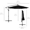imageBest Choice Products 10ft Solar LED Offset Hanging Market Patio Umbrella for Backyard Poolside Lawn and Garden wEasy Tilt Adjustment Polyester Shade 8 Ribs  TanBlack