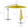 imageBest Choice Products 10ft Solar LED Offset Hanging Market Patio Umbrella for Backyard Poolside Lawn and Garden wEasy Tilt Adjustment Polyester Shade 8 Ribs  TanYellow