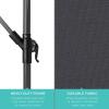 imageBest Choice Products 10ft Solar LED Offset Hanging Market Patio Umbrella for Backyard Poolside Lawn and Garden wEasy Tilt Adjustment Polyester Shade 8 Ribs  TanGray