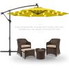 imageBest Choice Products 10ft Solar LED Offset Hanging Market Patio Umbrella for Backyard Poolside Lawn and Garden wEasy Tilt Adjustment Polyester Shade 8 Ribs  TanYellow