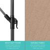 imageBest Choice Products 10ft Solar LED Offset Hanging Market Patio Umbrella for Backyard Poolside Lawn and Garden wEasy Tilt Adjustment Polyester Shade 8 Ribs  TanTan