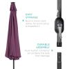 imageBest Choice Products 10ft Solar Polyester LED Lighted Patio Umbrella wTilt Adjustment and UVResistant Fabric  TanAmethyst Purple