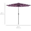 imageBest Choice Products 10ft Solar Polyester LED Lighted Patio Umbrella wTilt Adjustment and UVResistant Fabric  TanAmethyst Purple
