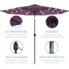 imageBest Choice Products 10ft Solar Polyester LED Lighted Patio Umbrella wTilt Adjustment and UVResistant Fabric  TanAmethyst Purple
