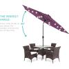 imageBest Choice Products 10ft Solar Polyester LED Lighted Patio Umbrella wTilt Adjustment and UVResistant Fabric  TanAmethyst Purple