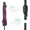 imageBest Choice Products 10ft Solar Polyester LED Lighted Patio Umbrella wTilt Adjustment and UVResistant Fabric  TanAmethyst Purple