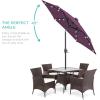 imageBest Choice Products 10ft Solar Polyester LED Lighted Patio Umbrella wTilt Adjustment and UVResistant Fabric  TanAmethyst Purple