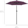 imageBest Choice Products 10ft Solar Polyester LED Lighted Patio Umbrella wTilt Adjustment and UVResistant Fabric  TanAmethyst Purple