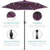 imageBest Choice Products 10ft Solar Polyester LED Lighted Patio Umbrella wTilt Adjustment and UVResistant Fabric  TanAmethyst Purple