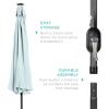 imageBest Choice Products 10ft Solar Polyester LED Lighted Patio Umbrella wTilt Adjustment and UVResistant Fabric  TanBaby Blue