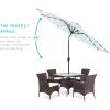 imageBest Choice Products 10ft Solar Polyester LED Lighted Patio Umbrella wTilt Adjustment and UVResistant Fabric  TanBaby Blue