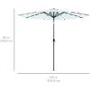 imageBest Choice Products 10ft Solar Polyester LED Lighted Patio Umbrella wTilt Adjustment and UVResistant Fabric  TanBaby Blue