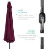 imageBest Choice Products 10ft Solar Polyester LED Lighted Patio Umbrella wTilt Adjustment and UVResistant Fabric  TanBurgundy