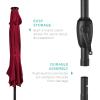 imageBest Choice Products 10ft Solar Polyester LED Lighted Patio Umbrella wTilt Adjustment and UVResistant Fabric  TanBurgundy