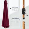 imageBest Choice Products 10ft Solar Polyester LED Lighted Patio Umbrella wTilt Adjustment and UVResistant Fabric  TanBurgundy