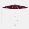 imageBest Choice Products 10ft Solar Polyester LED Lighted Patio Umbrella wTilt Adjustment and UVResistant Fabric  TanBurgundy