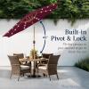 imageBest Choice Products 10ft Solar Polyester LED Lighted Patio Umbrella wTilt Adjustment and UVResistant Fabric  TanBurgundy