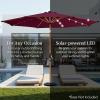 imageBest Choice Products 10ft Solar Polyester LED Lighted Patio Umbrella wTilt Adjustment and UVResistant Fabric  TanBurgundy