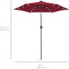 imageBest Choice Products 10ft Solar Polyester LED Lighted Patio Umbrella wTilt Adjustment and UVResistant Fabric  TanBurgundy