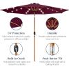 imageBest Choice Products 10ft Solar Polyester LED Lighted Patio Umbrella wTilt Adjustment and UVResistant Fabric  TanBurgundy