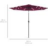 imageBest Choice Products 10ft Solar Polyester LED Lighted Patio Umbrella wTilt Adjustment and UVResistant Fabric  TanBurgundy