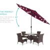 imageBest Choice Products 10ft Solar Polyester LED Lighted Patio Umbrella wTilt Adjustment and UVResistant Fabric  TanBurgundy